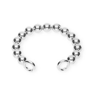 BY31&reg; Stainless Steel - Rostfrei Stahl Ohrringe / Ear Cuff Spheres with 2 Loops Silver