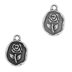 Anh&auml;nger Metall DQ Rose Antik silber (Nickelfrei)