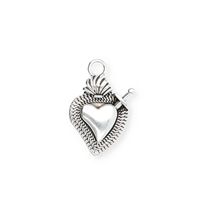 Anh&auml;nger Metall DQ&reg; Heart Antiek zilver (nikkelvrij)
