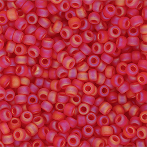 Miyuki 8/0 Rocailles Matted Transparent Red AB 8-0140FR