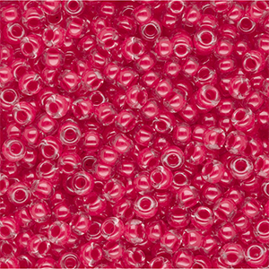 Miyuki 8/0 Rocailles Carnation Pink Lined Crystal 8-0208