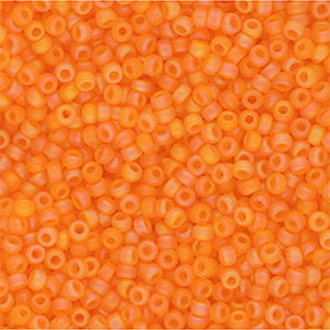 Miyuki 11/0 Rocailles Matted Transparent Orange AB 11-0138FR
