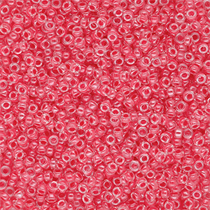 Miyuki 15/0 Rocailles Coral Lined Crystal 15-0204