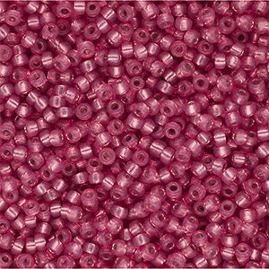 Miyuki 11/0 Rocailles Silverlined Alabaster Dyed Dark Rose 11-646