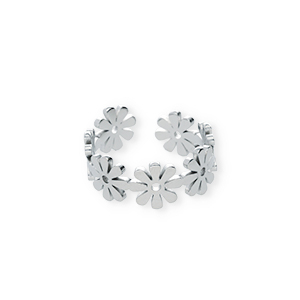 Stainless Steel - Rostfrei Stahl Ringe Flower Silver