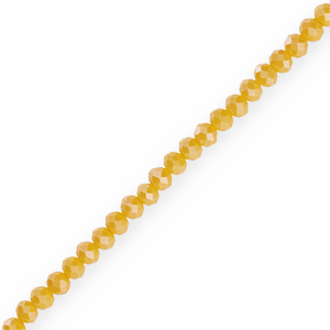 Facetten Top Glas Perlen 4x3mm Rondellen Oriole yellow-pearl shine coating