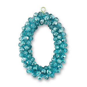 Facetten Perlen Anh&auml;nger Oval Turquoise