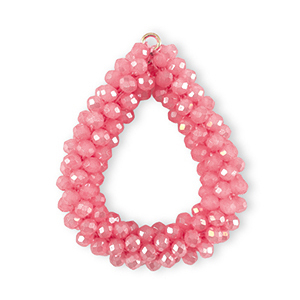 Facetten Perlen Anh&auml;nger Drop Fruit dove pink