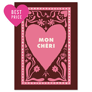 BY31&reg; Karten f&uuml;r Schmuck "Mon ch&eacute;ri" Dark brown-dark pink-beige