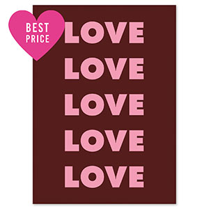 BY31&reg; Karten f&uuml;r Schmuck "Love" Dark brown-dark pink