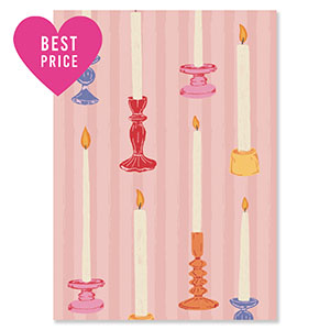 BY31&reg; Karten f&uuml;r Schmuck Candles Pink-off white-ochre yellow