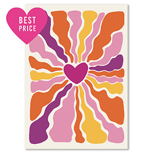 BY31&reg; Karten f&uuml;r Schmuck Heart Purple-pink-orange-yellow