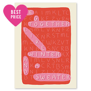 Karten f&uuml;r Schmuck "We go together..." Red-pink-off white