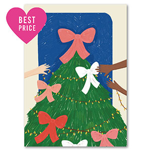 Karten f&uuml;r Schmuck Christmas tree Green-blue-pink