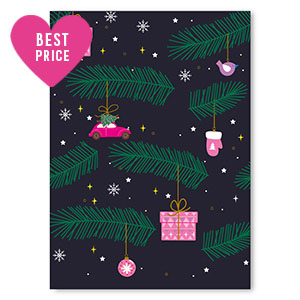 Karten f&uuml;r Schmuck Christmas Dark blue-pink