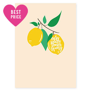 Karten f&uuml;r Schmuck "Easy peasy lemon squeezy" Beige-yellow