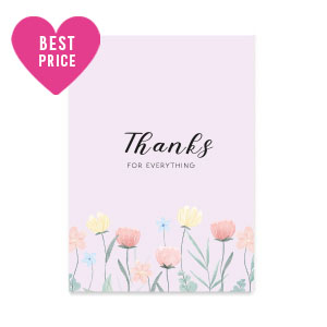 Karten f&uuml;r Schmuck "Thanks for everything" Lilac