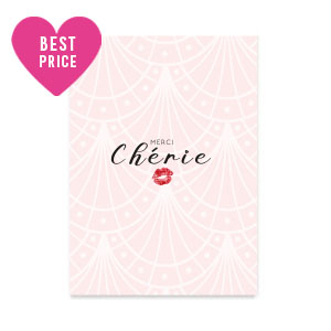Karten f&uuml;r Schmuck "Merci Ch&eacute;rie" Light pink