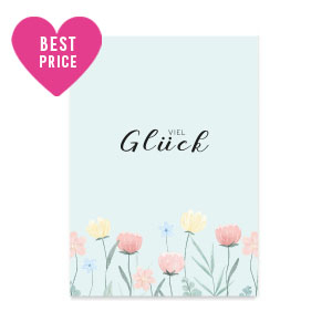 Karten f&uuml;r Schmuck "Viel Gl&uuml;ck" Light blue