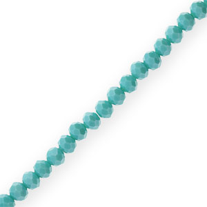 Facetten Top Glas Perlen 6x4mm Rondellen Light teal blue-pearl shine coating