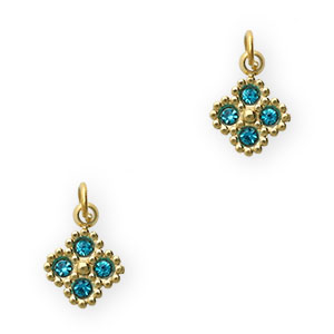 Anh&auml;nger aus Stainless Steel - Rostfreiem Stahl Flower Gold-blue