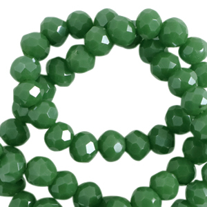 Facetten Top Glas Perlen 4x3mm Rondellen Cadmium green-pearl shine coating