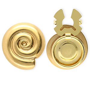 Stainless Steel - Rostfrei Stahl Knopfabdeckung Spiral Gold