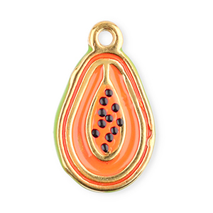 Anh&auml;nger aus Stainless Steel - Rostfreiem Stahl Papaya Coral orange-green