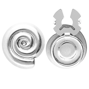 Stainless Steel - Rostfrei Stahl Knopfabdeckung Spiral Silver