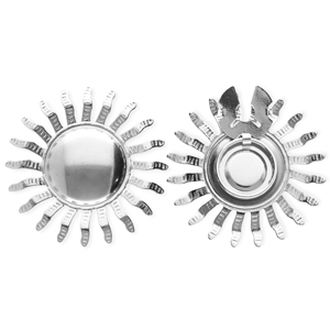 Stainless Steel - Rostfrei Stahl Knopfabdeckung Sun Silver