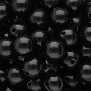 14 mm DQ Perlen aus Acryl shiny Black
