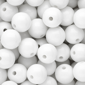 14 mm DQ Perlen aus Acryl shiny Snow white 11-0602 TCX