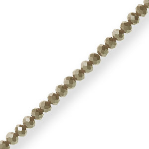 Facetten Top Glas Perlen 4x3mm Rondellen Olive green-pearl shine coating