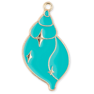 Anh&auml;nger Metall Shell Gold-turquoise