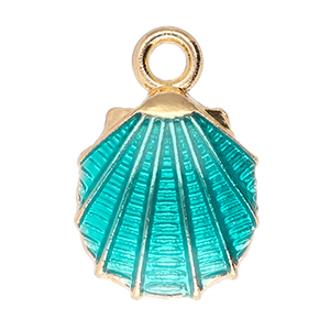 Anh&auml;nger Metall Shell Gold-teal green