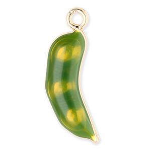 Anh&auml;nger Metall Bean Gold-green