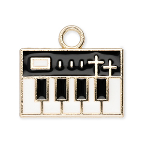 Anh&auml;nger Metall Keyboard Gold-white-black