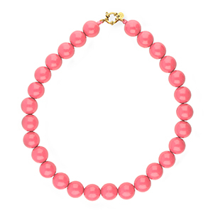BY31&reg; Kette auf 16 mm Acrylperlen shiny Pink lemonade 16-1735 TCX-gold