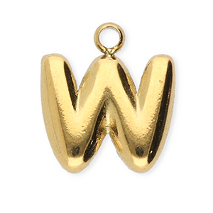 Anh&auml;nger aus Stainless Steel - Rostfreiem StahlBuchstaben W Gold