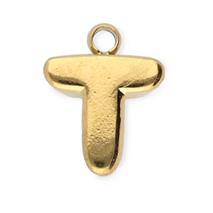 Anh&auml;nger aus Stainless Steel - Rostfreiem StahlBuchstaben T Gold