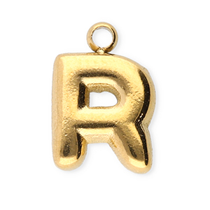 Anh&auml;nger aus Stainless Steel - Rostfreiem StahlBuchstaben R Gold