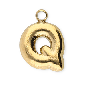 Anh&auml;nger aus Stainless Steel - Rostfreiem StahlBuchstaben Q Gold