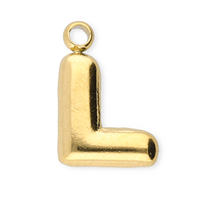 Anh&auml;nger aus Stainless Steel - Rostfreiem StahlBuchstaben L Gold