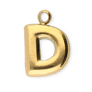 Anh&auml;nger aus Stainless Steel - Rostfreiem StahlBuchstaben D Gold