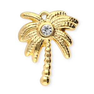 Anh&auml;nger aus Stainless Steel - Rostfreiem Stahl Palmtree Gold-transparent