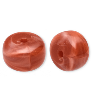 Perlen aus Acryl Disc Rust red-marble