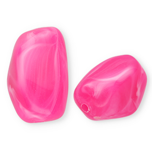 Perlen aus Acryl Rectangle Fuchsia-marble