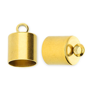 Zubeh&ouml;r aus Stainless Steel - Rostfreiem Stahl Anh&auml;nger Endkappen &Oslash;8 mm mit &Ouml;se Gold