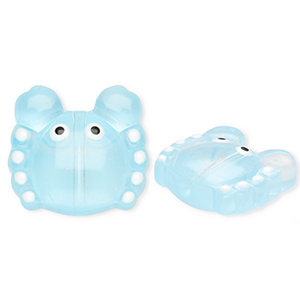 Glasperlen Handgefertigt Crab Transparent light blue-white-black