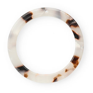 Anh&auml;nger Resin 35mm rund Tortoise white